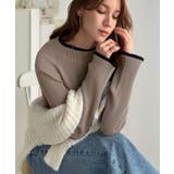 色っぽさと着回し力を兼ね備えた主役級ニット。スカラップ配色デザインニットプルオー… | Classical Elf  | 詳細画像21 