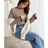 色っぽさと着回し力を兼ね備えた主役級ニット。スカラップ配色デザインニットプルオー… | Classical Elf  | 詳細画像26 