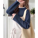 色っぽさと着回し力を兼ね備えた主役級ニット。スカラップ配色デザインニットプルオー… | Classical Elf  | 詳細画像37 