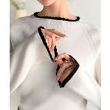 色っぽさと着回し力を兼ね備えた主役級ニット。スカラップ配色デザインニットプルオー… | Classical Elf  | 詳細画像39 