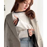 色っぽさと着回し力を兼ね備えた主役級ニット。スカラップ配色デザインニットプルオー… | Classical Elf  | 詳細画像3 