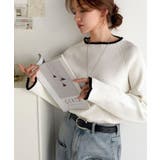 色っぽさと着回し力を兼ね備えた主役級ニット。スカラップ配色デザインニットプルオー… | Classical Elf  | 詳細画像4 