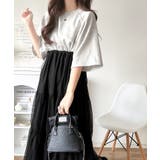 1枚で完成する、究極の大人カジュアル。半袖スウェットチュールドッキングワンピース | Classical Elf  | 詳細画像21 