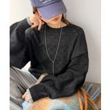 大人可愛い透け感で着映える。袖配色フラワーアイレットニット(長袖) | Classical Elf | 詳細画像8