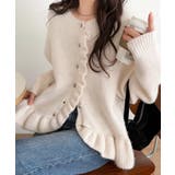ふわっと甘く、上品に。フリルが彩る、ふわもちフリル金ボタンニットカーディガン(長… | Classical Elf | 詳細画像5