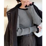 カジュアルすぎない、大人の愛されボーダー。袖フリルボーダーリブニット（長袖） | Classical Elf  | 詳細画像11 