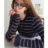 カジュアルすぎない、大人の愛されボーダー。袖フリルボーダーリブニット（長袖） | Classical Elf  | 詳細画像31 