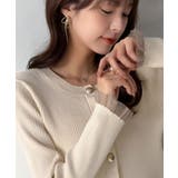 アイボリー | ひらり、ふわり、レディ盛れる。前後2wayシアーフリルペプラムリブニット（長袖） | Classical Elf 