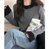 チャコール×ブラック | 今日はどっちを前にする?前後2wayクロシェ編みドッキング襟ニットプルオーバー(… | Classical Elf