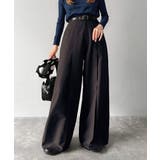 ブラック | ゆるっとキメる、タックで魅せる。裾ドロスト入り前後タックワイドパンツ | Classical Elf 