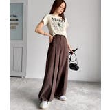 ゆるっとキメる、タックで魅せる。裾ドロスト入り前後タックワイドパンツ | Classical Elf  | 詳細画像19 