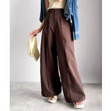 ゆるっとキメる、タックで魅せる。裾ドロスト入り前後タックワイドパンツ | Classical Elf  | 詳細画像20 