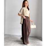 ゆるっとキメる、タックで魅せる。裾ドロスト入り前後タックワイドパンツ | Classical Elf  | 詳細画像23 
