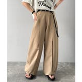 ゆるっとキメる、タックで魅せる。裾ドロスト入り前後タックワイドパンツ | Classical Elf  | 詳細画像26 