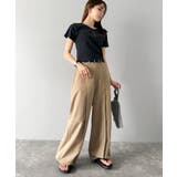 ゆるっとキメる、タックで魅せる。裾ドロスト入り前後タックワイドパンツ | Classical Elf  | 詳細画像29 