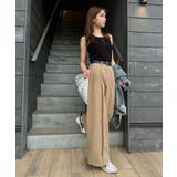 ゆるっとキメる、タックで魅せる。裾ドロスト入り前後タックワイドパンツ | Classical Elf  | 詳細画像31 