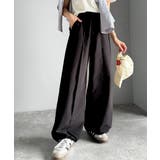 ゆるっとキメる、タックで魅せる。裾ドロスト入り前後タックワイドパンツ | Classical Elf  | 詳細画像3 