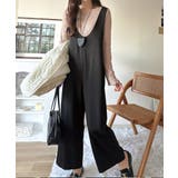 着心地ラクチン×お洒落見え♪深Uネックオールインワンサロペットパンツ | Classical Elf  | 詳細画像11 