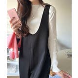 着心地ラクチン×お洒落見え♪深Uネックオールインワンサロペットパンツ | Classical Elf  | 詳細画像2 