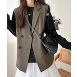 いつものコーデに重ねるだけ。即、今っぽこなれ感。ダブルジャケットジレベスト | Classical Elf  | 詳細画像10 