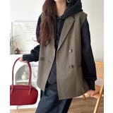 いつものコーデに重ねるだけ。即、今っぽこなれ感。ダブルジャケットジレベスト | Classical Elf  | 詳細画像14 