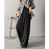 ブラック | リラックス感とスタイルを両立。美脚シルエットワイドイージーパンツ | Classical Elf