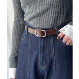 上質レザーでスタイリングを格上げ◎牛床革ピンレススクエアーバックルレザーベルト | Classical Elf  | 詳細画像18