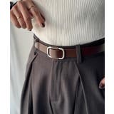 Aブラウン | 上質レザーでスタイリングを格上げ◎牛床革ピンレススクエアーバックルレザーベルト | Classical Elf