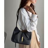 ブラック | シンプルキレイめで高見えを叶える◎メタルパーツソフトシュリンクレザーバッグ | Classical Elf 