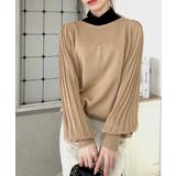 モカベージュ | レトロな袖ぽわん。2way袖プリーツニットカーディガン | Classical Elf 