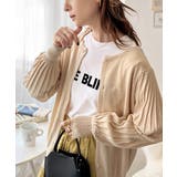 ベージュ | レトロな袖ぽわん。2way袖プリーツニットカーディガン | Classical Elf 