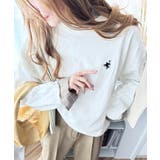 大人カジュアルスタイルに。綿100％着心地抜群の胸刺繍クルーネック長袖Tシャツ | Classical Elf  | 詳細画像3 