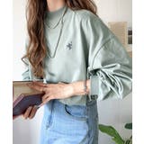 大人リラックススタイル。ワンポイント刺繍モックネック長袖Tシャツ | Classical Elf  | 詳細画像20 