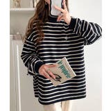 大人リラックススタイル。ワンポイント刺繍モックネック長袖Tシャツ(無地 ボーダー… | Classical Elf | 詳細画像34