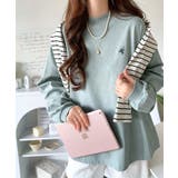 大人リラックススタイル。ワンポイント刺繍モックネック長袖Tシャツ(無地 ボーダー… | Classical Elf | 詳細画像44