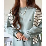 大人リラックススタイル。ワンポイント刺繍モックネック長袖Tシャツ(無地 ボーダー… | Classical Elf | 詳細画像45