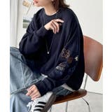 ハンドメイド風刺繍に釘付け。前後2wayランダム袖刺繍裏起毛スウェット | Classical Elf | 詳細画像15