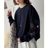 ハンドメイド風刺繍に釘付け。前後2wayランダム袖刺繍裏起毛スウェット | Classical Elf | 詳細画像17