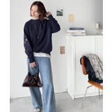 ハンドメイド風刺繍に釘付け。前後2wayランダム袖刺繍裏起毛スウェット | Classical Elf | 詳細画像24