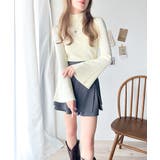 大人かわいいが実現できる。袖フレアハイネックニットプルオーバー（袖配色 無地 ボ… | Classical Elf  | 詳細画像2 