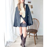 大人かわいいが実現できる。袖フレアハイネックニットプルオーバー（袖配色 無地 ボ… | Classical Elf  | 詳細画像3 