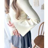 大人かわいいが実現できる。袖フレアハイネックニットプルオーバー（袖配色 無地 ボ… | Classical Elf  | 詳細画像4 