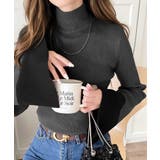 大人かわいいが実現できる。袖フレアハイネックニットプルオーバー（袖配色 無地 ボ… | Classical Elf  | 詳細画像24 