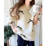 大人カジュアルに甘さをプラス。リボン付きシャギーニット | Classical Elf  | 詳細画像8 