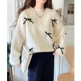 大人カジュアルに甘さをプラス。リボン付きシャギーニット | Classical Elf  | 詳細画像9 