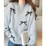 大人カジュアルに甘さをプラス。リボン付きシャギーニット | Classical Elf  | 詳細画像11 