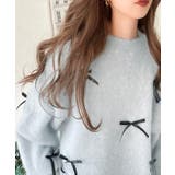 大人カジュアルに甘さをプラス。リボン付きシャギーニット | Classical Elf  | 詳細画像13 