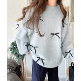 大人カジュアルに甘さをプラス。リボン付きシャギーニット | Classical Elf  | 詳細画像14 