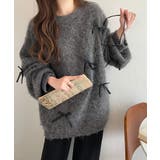 大人カジュアルに甘さをプラス。リボン付きシャギーニット | Classical Elf  | 詳細画像18 