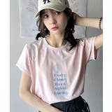 ピンク | 上品さが魅力。フラワープリントグラフィック刺繍Tシャツ(半袖) | Classical Elf